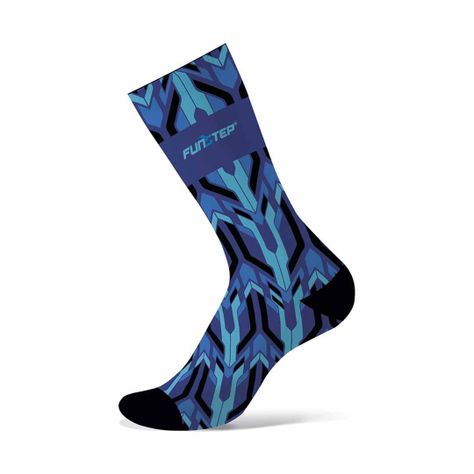 Calcetines Funstep Ciclismo Azul Claro/azul Oscuro Xl  44-47-0