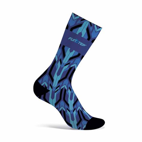Calcetines Funstep Ciclismo Azul Claro/azul Oscuro Xl  44-47-1