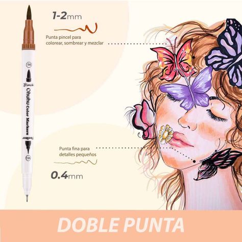 Ohuhu 36 Marcadores Tonos Piel Doble Punta Acuarelables-5