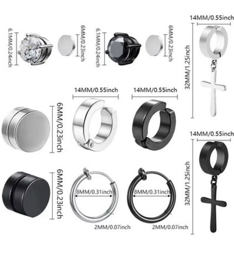 Aro Piercing Falso Pack 12 Pares Acero Hombre Mujer (24 Unds)-1