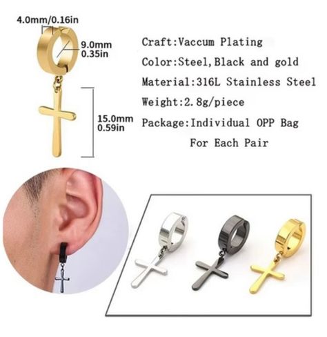 Aro Piercing Falso Pack 12 Pares Acero Hombre Mujer (24 Unds)-2