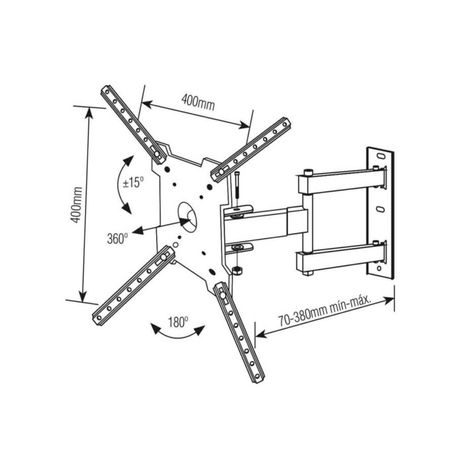 Soporte TV brazo de 34cm 10" a 55"- GIRO 360° - SBRP1040-1
