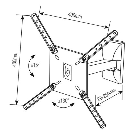 Soporte  TV 10"a 55" Articulado - 40kg  130°-1