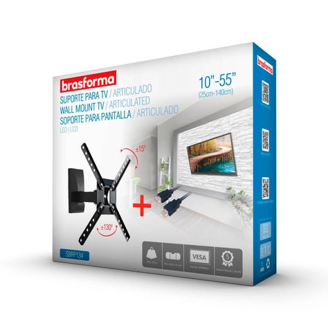 Soporte TV con Brazo 10" a 55" + Cable HDMI 1mts-2