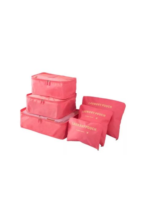 Organizador De Viajes Valija Set X6 Kit Estuche Ropa Neceser color naranja-0