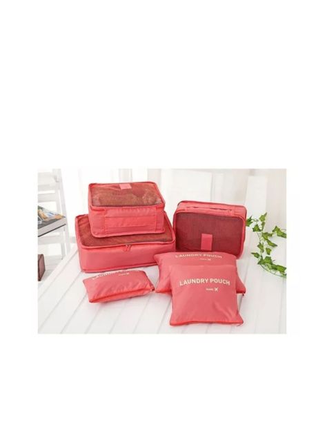 Organizador De Viajes Valija Set X6 Kit Estuche Ropa Neceser color naranja-1