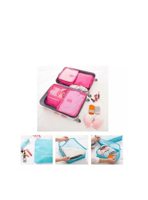 Organizador De Viajes Valija Set X6 Kit Estuche Ropa Neceser color naranja-2