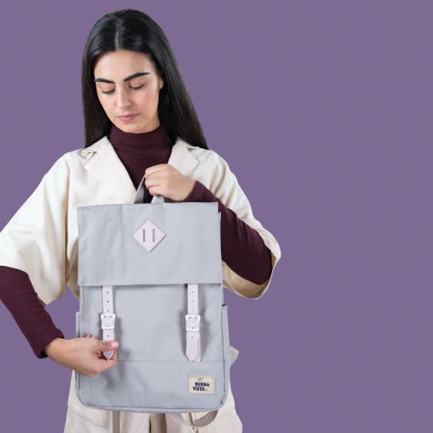 Mochila Impermeable para Notebook Square M Gris-1