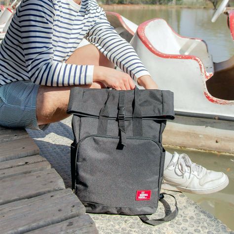 Mochila Impermeable Laptop 17'' Big Roll Negro-1
