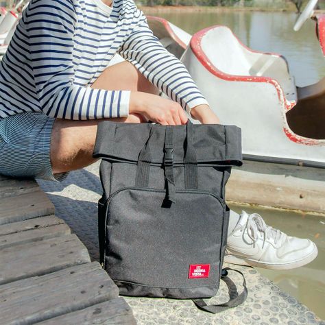 Mochila Impermeable para Notebook Big Roll Negro-1