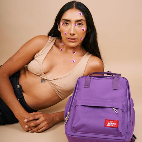 Mochila Impermeable Laptop 13'' Bike Morado-1