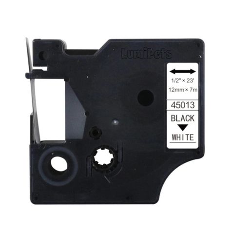 Cinta Etiqueta D1 para Rotuladora DYMO 12mm X 7m | Blanca 45013-1