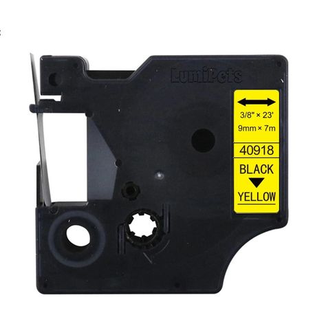 Cinta Etiqueta D1 para Rotuladora DYMO 12mm X 7m | Amarilla 45018-1