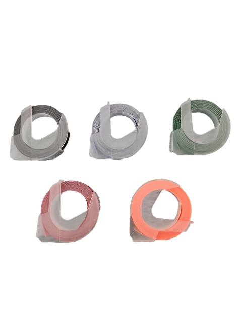 5x Cinta PVC texto 3D para Etiquetadora DYMO, 9mm x 3m-1
