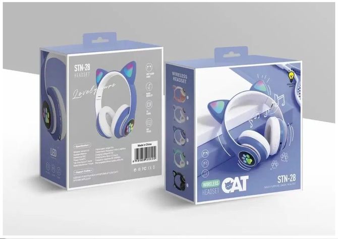 Audífonos inalámbricos Bluetooth RGB Orejas gato-3