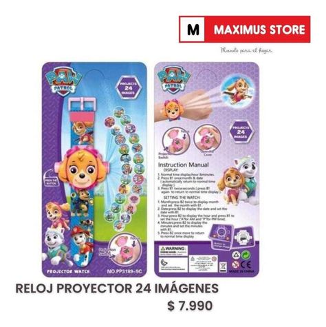 Reloj Proyector 24 Imagenes Paw Patrol-2