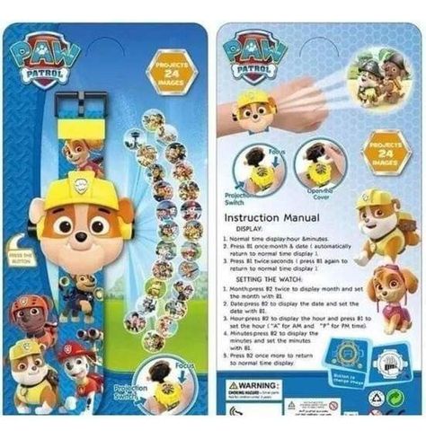 Reloj Proyector 24 Imagenes Paw Patrol-5