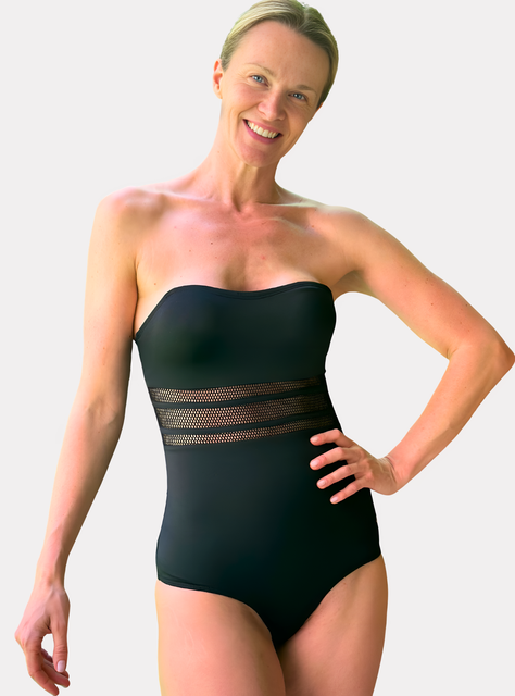 Traje Baño Negro Control De Abdomen Uv StEven-0