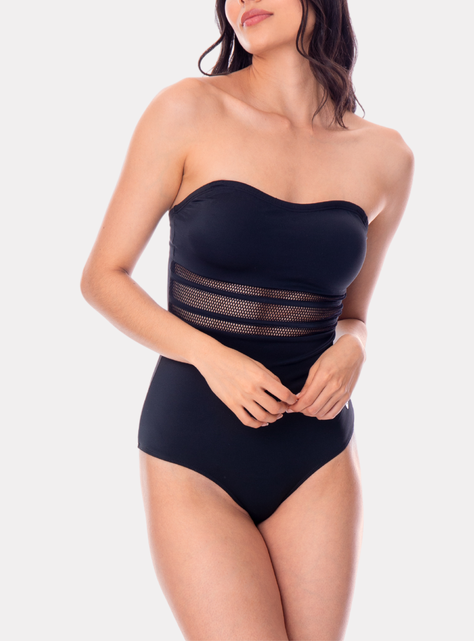 Traje Baño Negro Control De Abdomen Uv StEven-4