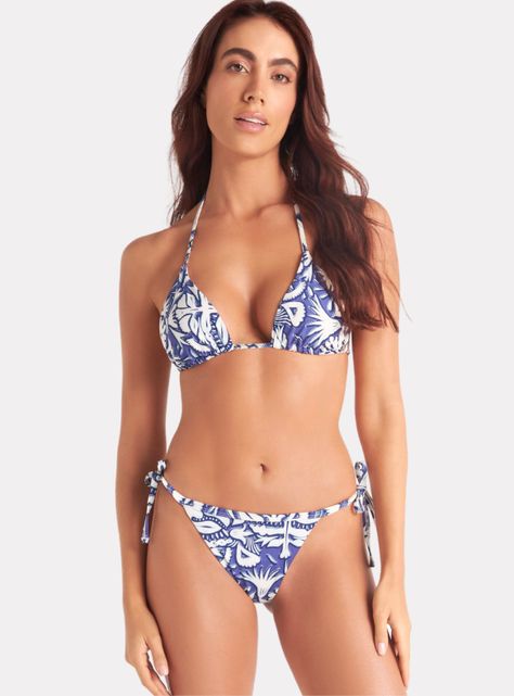 BIKINI TRIANGULO PRINT BLUE CHAMELA 43785 -0