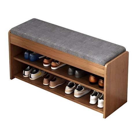 Zapatero Madera Con Asiento 2 Niveles 80x24x50-0