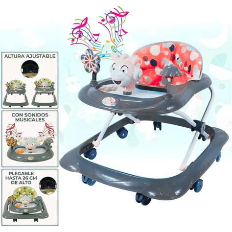 Andadores Bebe Caminadora Plegable Antivuelco Portatil -3