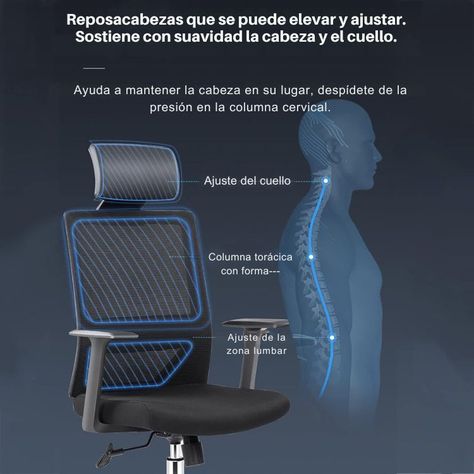 Silla De Escritorio Con Regulación De Reposabrazos Y Cabecero-4