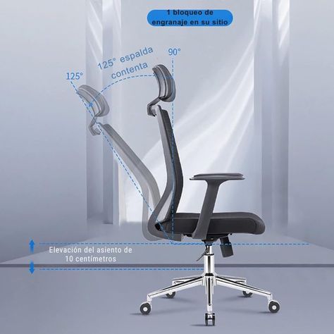 Silla De Escritorio Con Regulación De Reposabrazos Y Cabecero-5