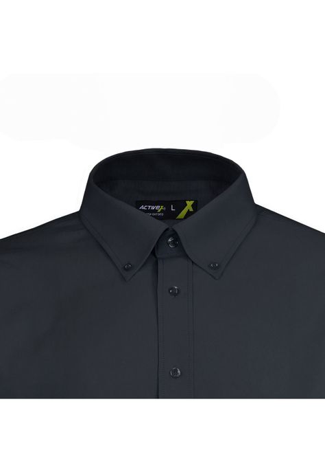 Camisa Trevira Negra Manga Larga Activex-3
