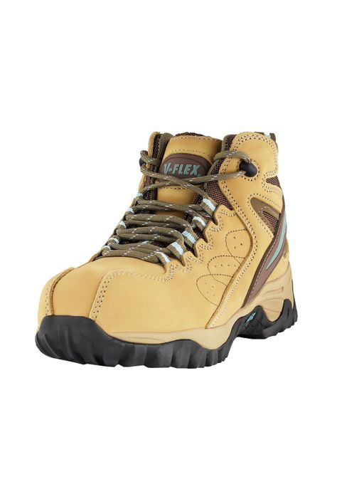 Botín V1 Nobuck Celeste Beige Mujer Vflex-1