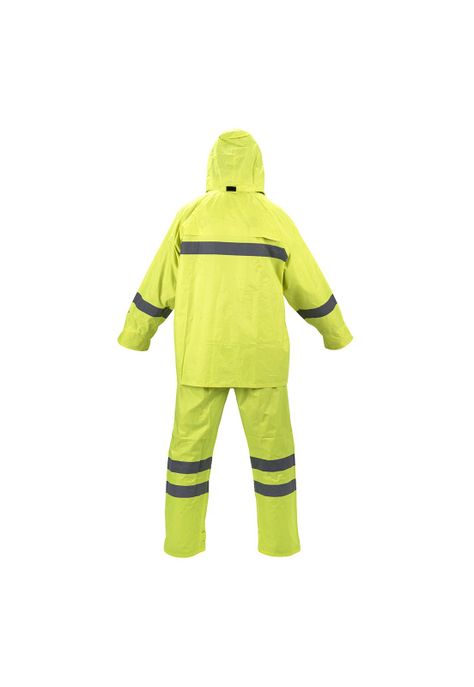 Traje Para Lluvia Amarillo Fluor Con Cinta Reflectante-1