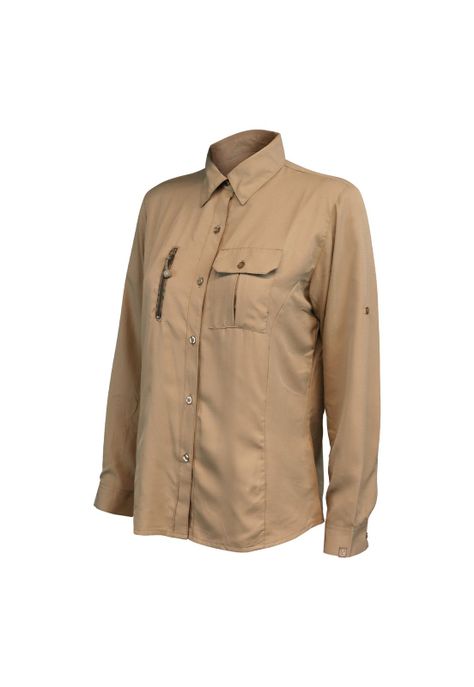 Blusa Outdoor Lightwind W2000 Beige Mujer-1