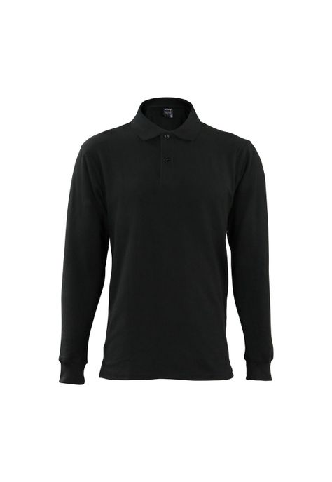 polera pique negra manga larga UPF 40-0