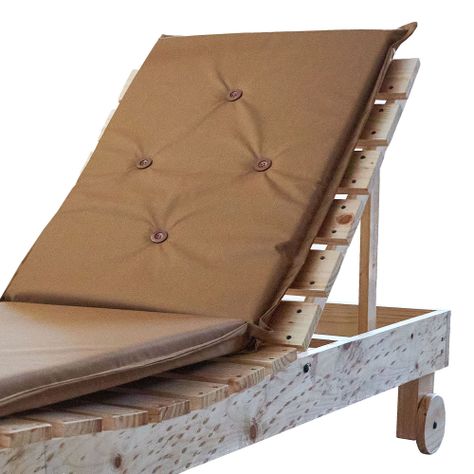 REPOSERAS PACK-2  TAPIZ " CAFE" +  MESA  EN MADERA NATURAL -3
