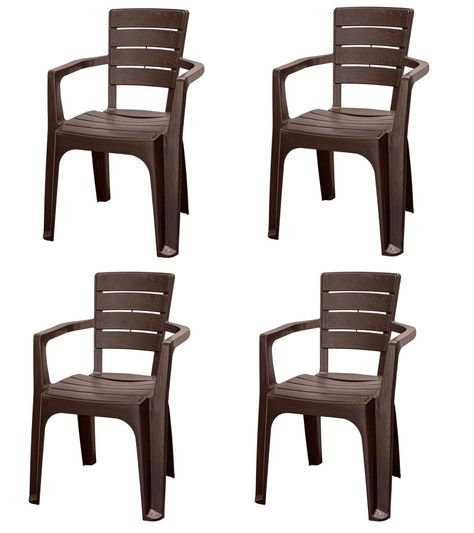 Set Moderno 4 Sillas Camping/terraza Modelo Roble Reyplast-0