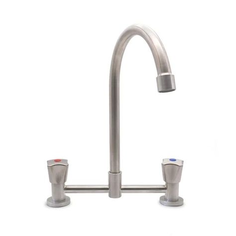 Combinación Grifo Llave Doble Para Lavaplatos Delia-1