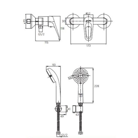 Monomando Llave Grifo Ducha-1
