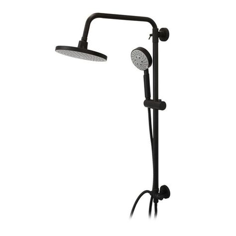 Columna Ducha Venti Grifo Plato Llave Negro Mate-3