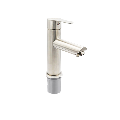 Llave Monomando Lavatorio Lavamanos Modern Plateado Cepillado-3