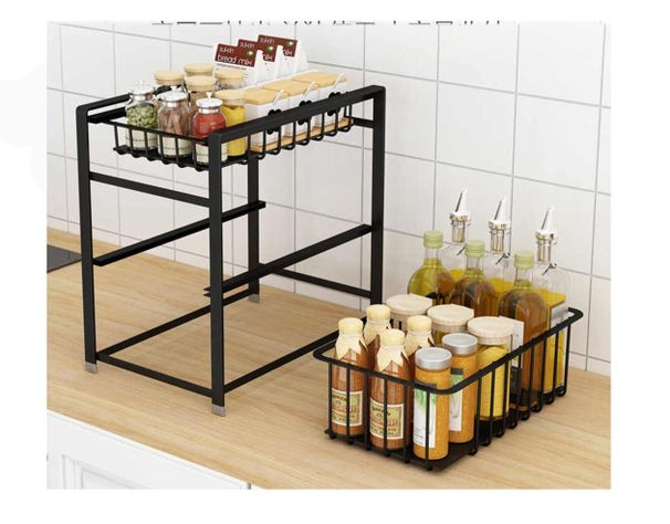 Oganizador Rack De Especias Cocina Multifuncional 2 Niveles-3