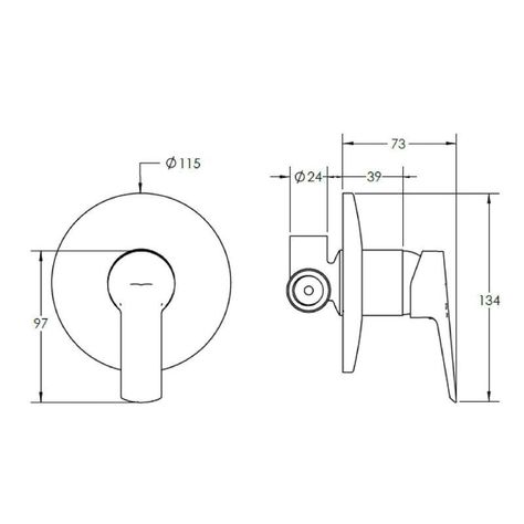 Monomando Llave Ducha Empotrado Modelo Arezzo Stretto-2