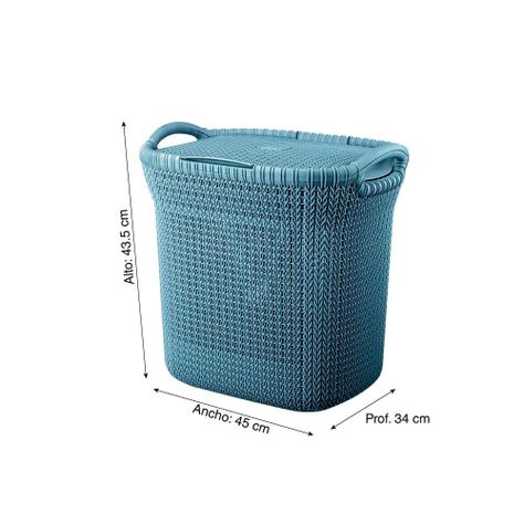 Cesto Canasto Para Ropa Khipu 40 Litros Con Tapa-3