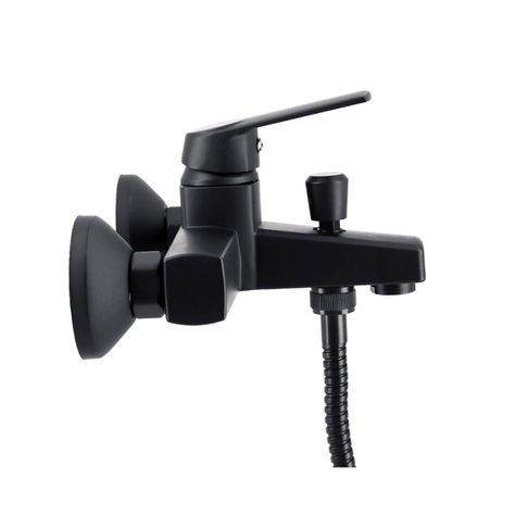 Monomando Llave Grifo Para Tina Ducha Modelo Modena Negro-2