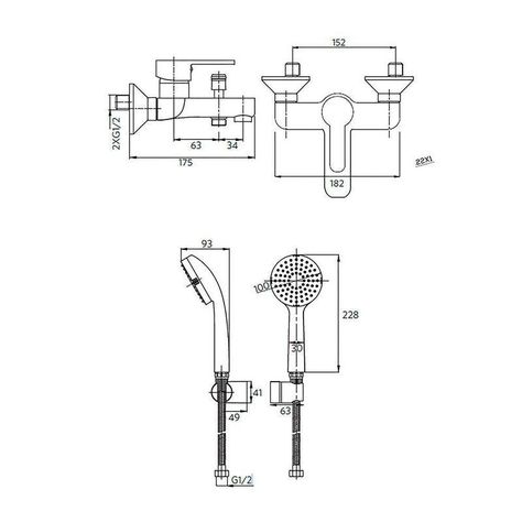 Monomando Llave Grifo Para Tina Ducha Modelo Arona Cobre-1