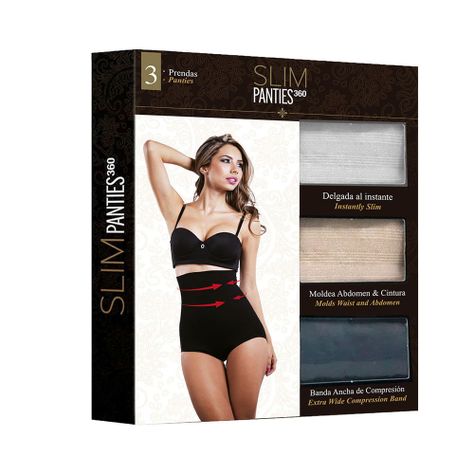 Slim Panties Talla L (Blanco+Beige+Negro)-0