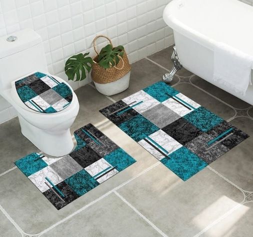 Juego De Alfombras De Baño Set De 3 Pcs Antideslizante-0