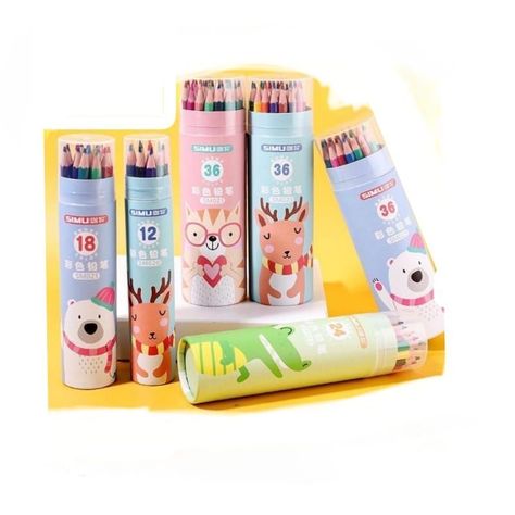 set De Lapices De Colores Kawaii 48 Piezas Simu-0