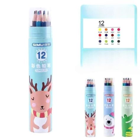 set De Lapices De Colores Kawaii 48 Piezas Simu-1