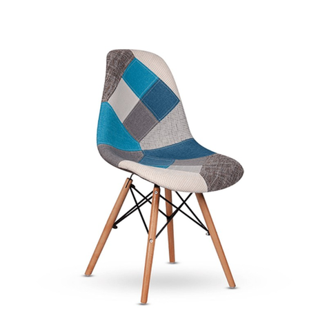 SILLA DE COMEDOR PATCHWORK CLASICA TURQUESA-0