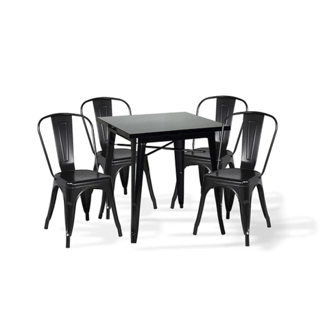 MESA COMEDOR CUADRADA METAL TOLIX NEGRA-4
